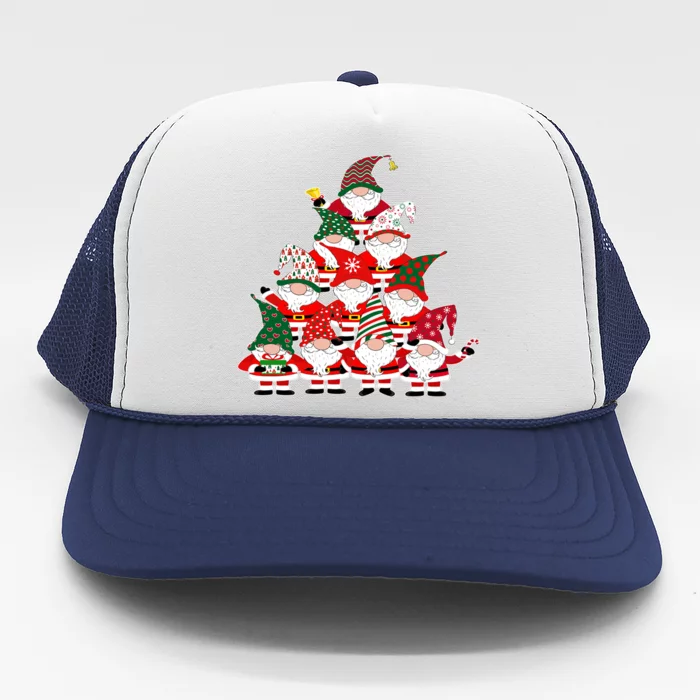 Christmas Gnome Santa Tree Holiday Funny Cute Gift Trucker Hat