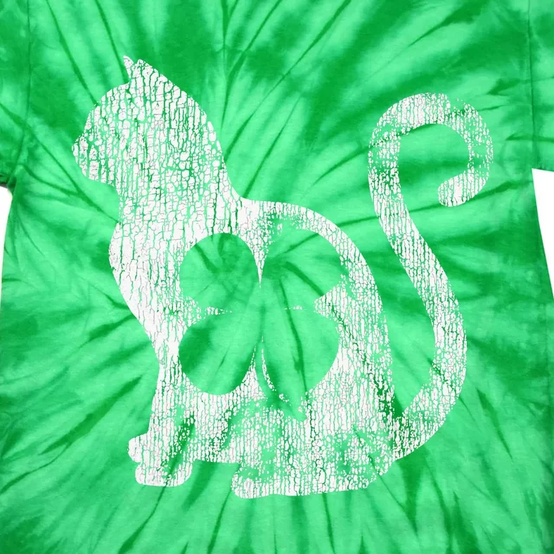 Cat Gift St Patrick's Day Shamrock Irish Clover Lucky Tie-Dye T-Shirt