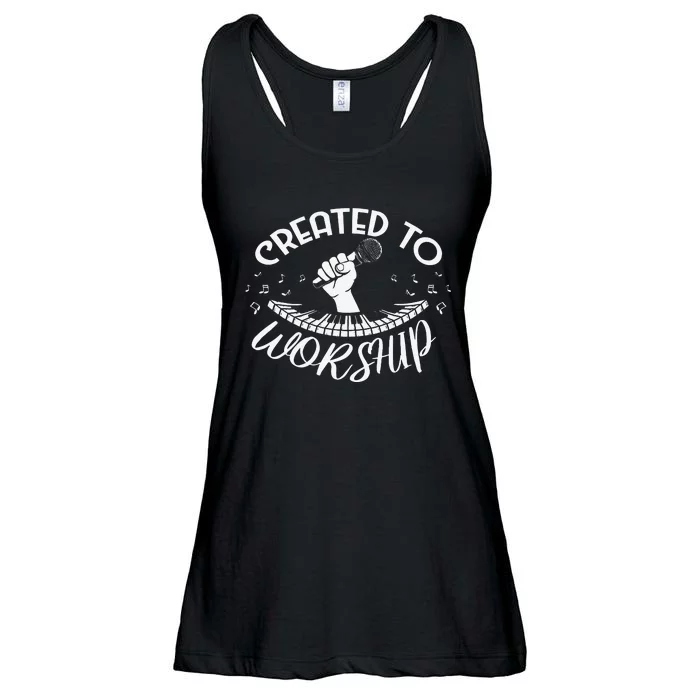 Christian Guitarist Shirt Created To Worship Musician Ladies Essential Flowy Tank