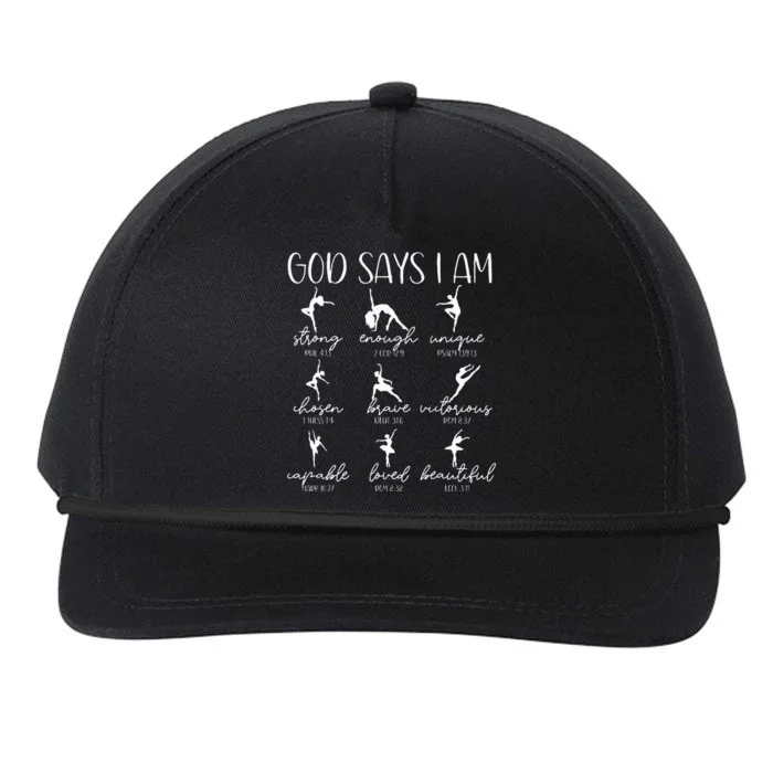 Christian God Says I Am Bible Verse Religious Ballet Dancer Snapback Five-Panel Rope Hat