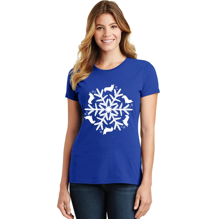 Corgi Gift Snowflake Pembroke Welsh Corgi Christmas Gift Women's T-Shirt