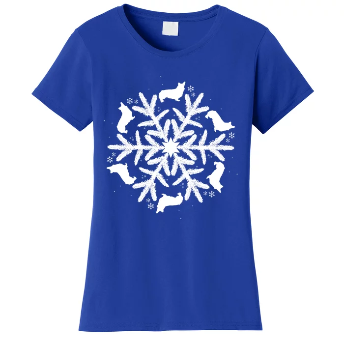 Corgi Gift Snowflake Pembroke Welsh Corgi Christmas Gift Women's T-Shirt