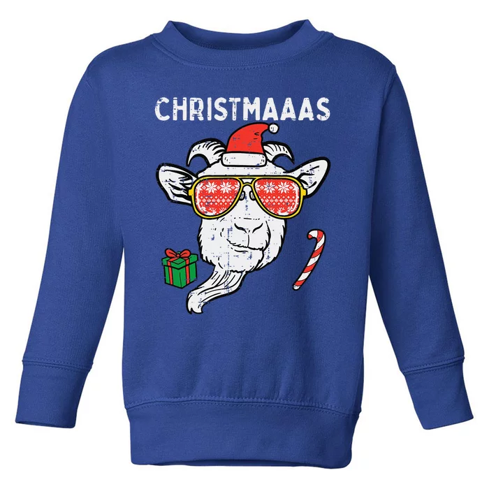 Christmas Goat Santa Xmas Farm Animal Farmer Funny Funny Toddler Sweatshirt