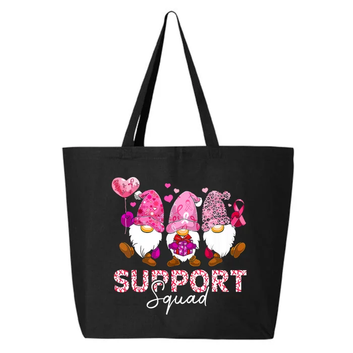 Cute Gnomes Support Squad Breast Cancer Awareness Gift 25L Jumbo Tote