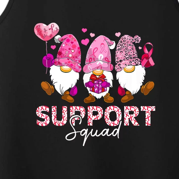 Cute Gnomes Support Squad Breast Cancer Awareness Gift Performance Tank