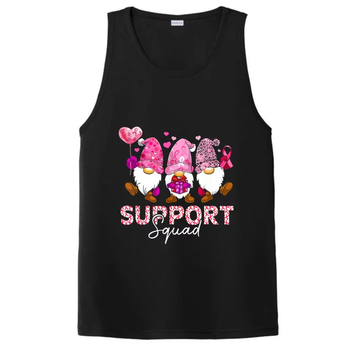 Cute Gnomes Support Squad Breast Cancer Awareness Gift Performance Tank