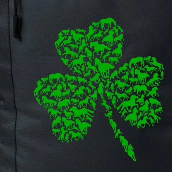 Cute Green Shamrock Clover Horses Farmer Saint Patricks Day Gift Daily Commute Backpack