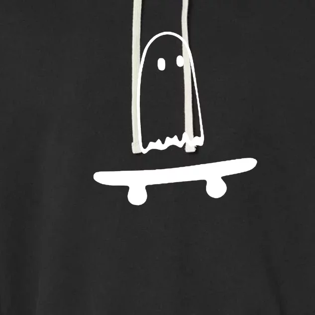 Cute Ghost Skateboard Funny Garment-Dyed Fleece Hoodie