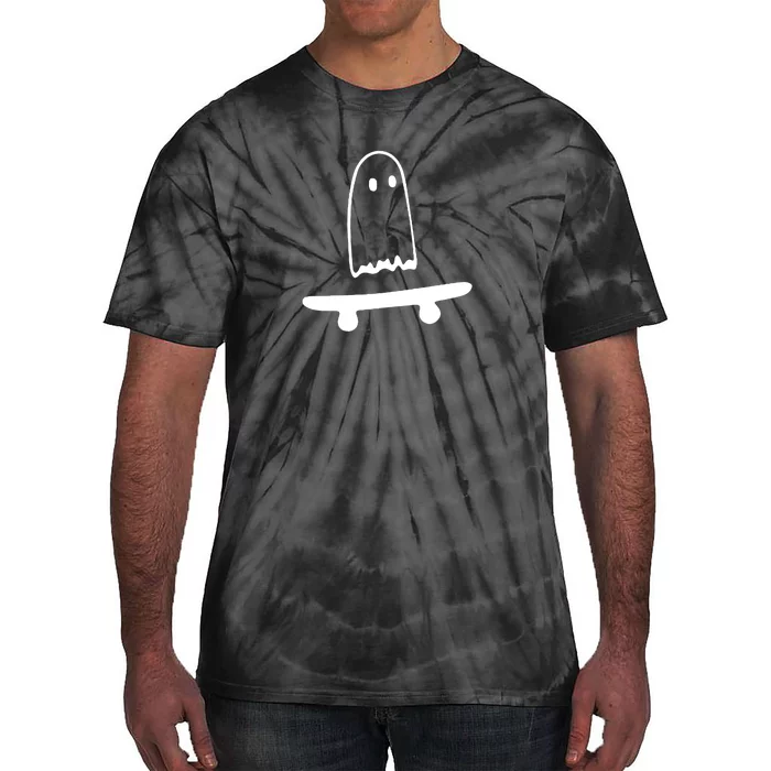 Cute Ghost Skateboard Funny Tie-Dye T-Shirt