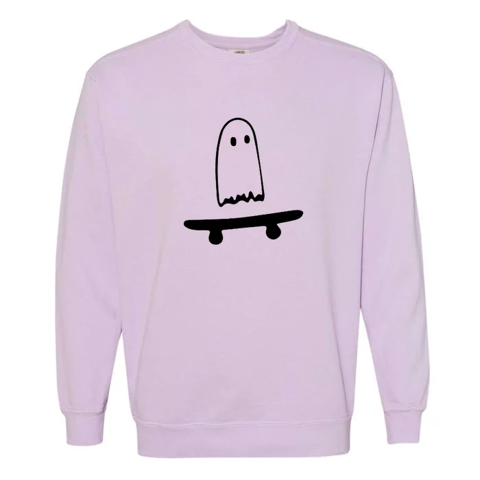 Cute Ghost Skateboard Funny Garment-Dyed Sweatshirt