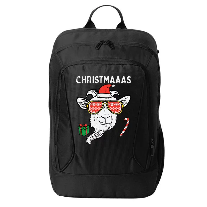 Christmas Goat Santa Xmas Farm Animal Farmer City Backpack