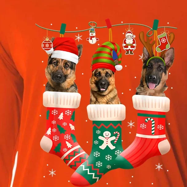 Christmas Ger Shepherd Sock Xmas Reindeer Santa Dog Meaningful Gift Cooling Performance Long Sleeve Crew