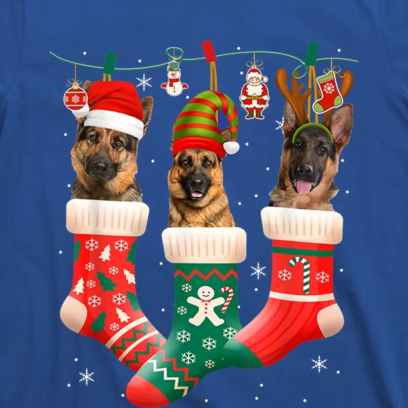 Christmas Ger Shepherd Sock Xmas Reindeer Santa Dog Meaningful Gift T-Shirt