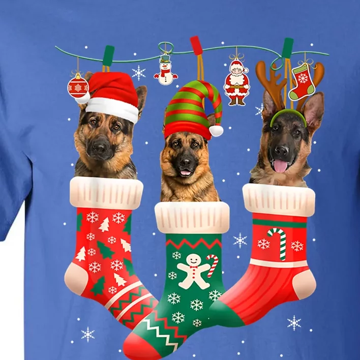 Christmas Ger Shepherd Sock Xmas Reindeer Santa Dog Meaningful Gift Tall T-Shirt