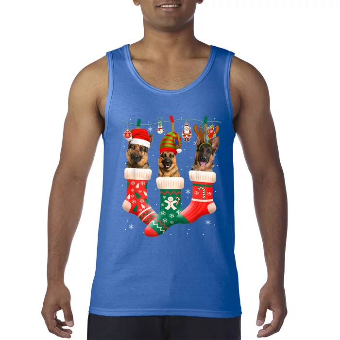 Christmas Ger Shepherd Sock Xmas Reindeer Santa Dog Meaningful Gift Tank Top