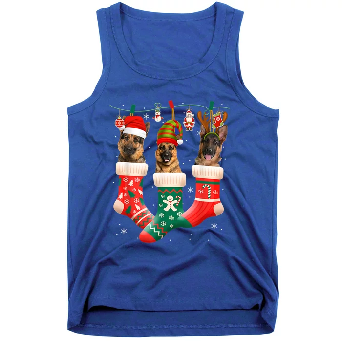 Christmas Ger Shepherd Sock Xmas Reindeer Santa Dog Meaningful Gift Tank Top