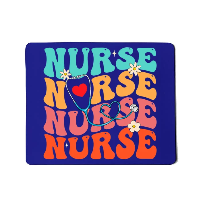 Cute Groovy Stethoscope Nurse Life Nursing Nurse Week Nurse Great Gift Mousepad