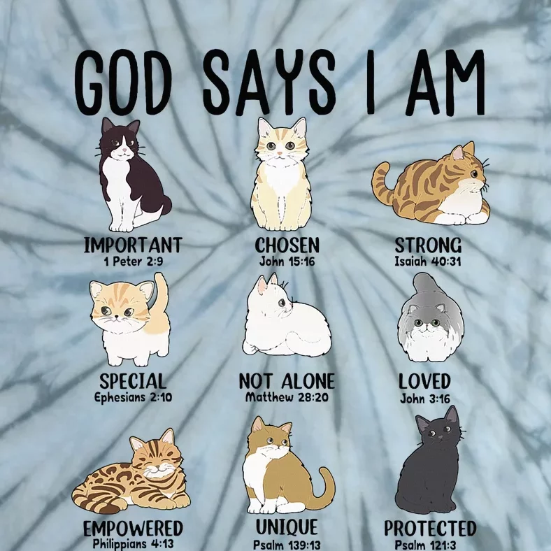 Cat God Says I Am Cute Jesus Women N Girl Christian Tie-Dye T-Shirt