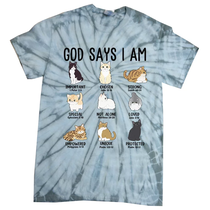 Cat God Says I Am Cute Jesus Women N Girl Christian Tie-Dye T-Shirt