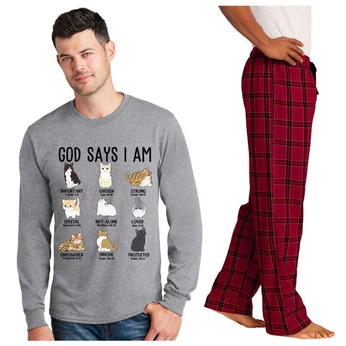 Cat God Says I Am Cute Jesus Women N Girl Christian Long Sleeve Pajama Set