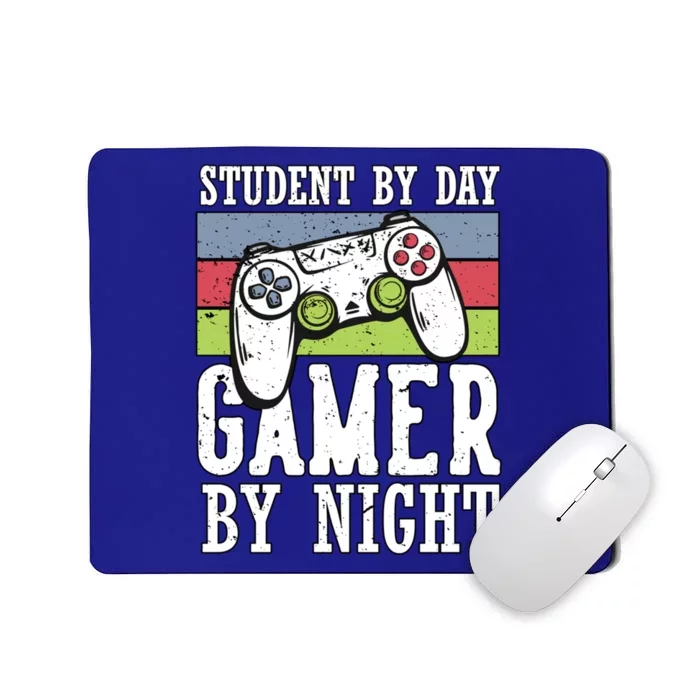 Cool Gaming Student By Day Gamer By Night Funny Quote Front Great Gift Mousepad