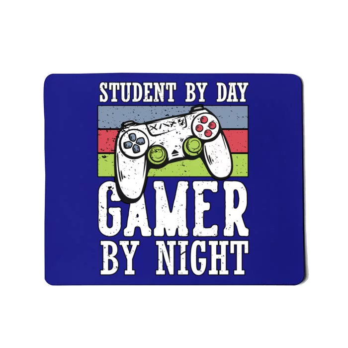 Cool Gaming Student By Day Gamer By Night Funny Quote Front Great Gift Mousepad