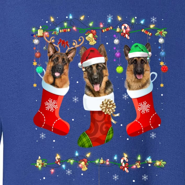 Christmas Ger Shepherd Sock Xmas Reindeer Santa Dog Great Gift Toddler Sweatshirt