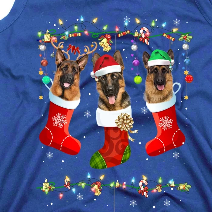 Christmas Ger Shepherd Sock Xmas Reindeer Santa Dog Great Gift Tank Top