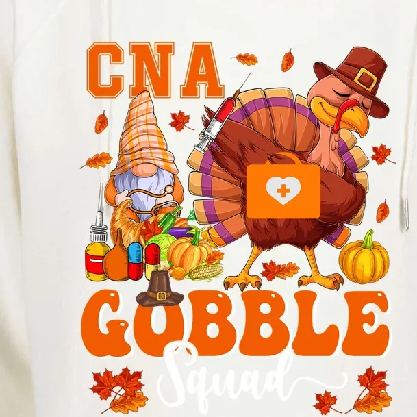 Cna Gobble Squad Thanksgiving Dabbing Turkey Nurse Nursing Cool Gift Womens Funnel Neck Pullover Hood