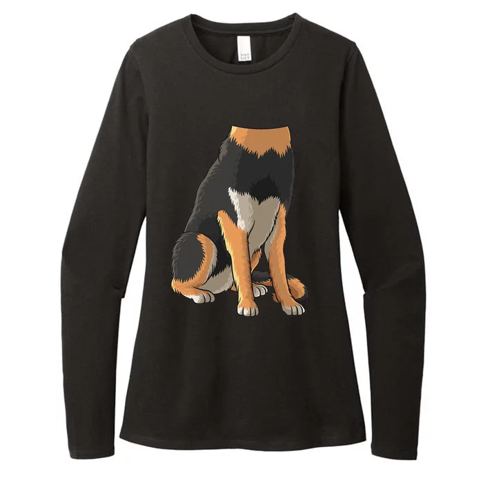 Cool German Shepherd Dog Halloween Costume Funny Lazy Gift Womens CVC Long Sleeve Shirt