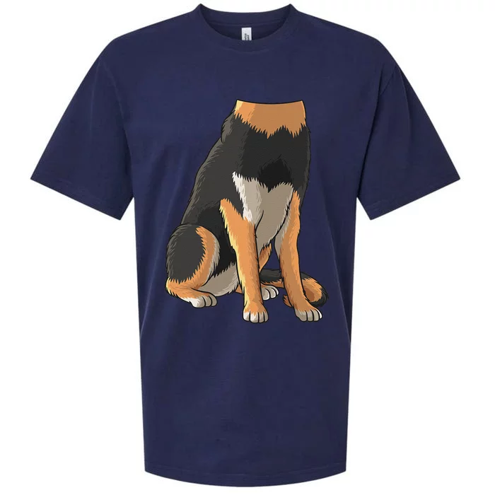 Cool German Shepherd Dog Halloween Costume Funny Lazy Gift Sueded Cloud Jersey T-Shirt