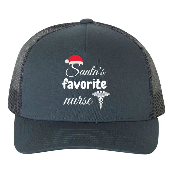 Christmas Gift Santas Favorite Nurse Aprreciation Nurses Gift Yupoong Adult 5-Panel Trucker Hat