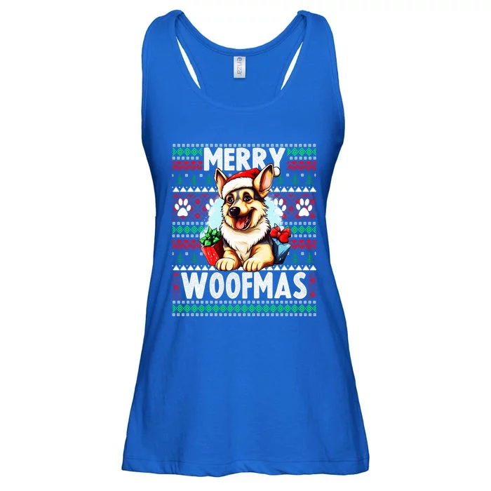 Cute Ger Shepherd Dog Christmas Costume Merry Woofmas Gift Ladies Essential Flowy Tank