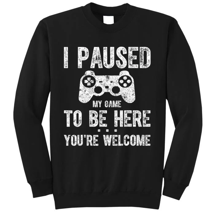 Cute Gamer Shirt I Paused My Game To Be Here You're Welcome Sweatshirt