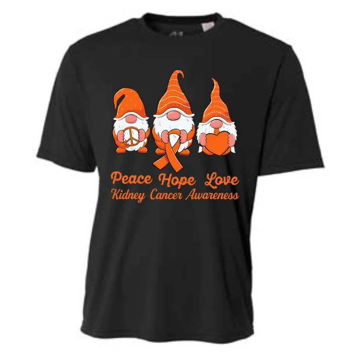 Cute Gnomes Support Orange Ribbon Kidney Cancer Awareness Cooling Performance Crew T-Shirt