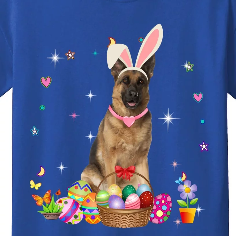 Cute Ger Shepherd Easter Day Bunny Eggs Easter Gift Kids T-Shirt