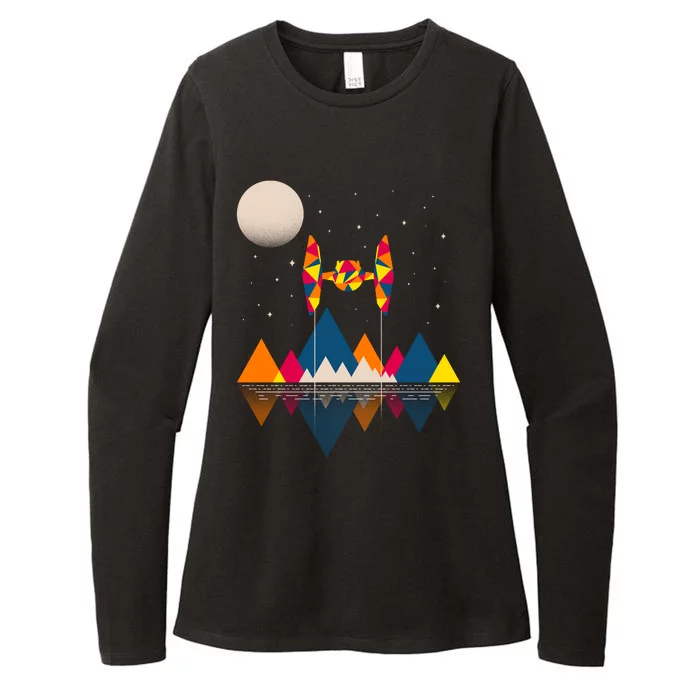 Cool Geometric SciFi Wilderness Womens CVC Long Sleeve Shirt