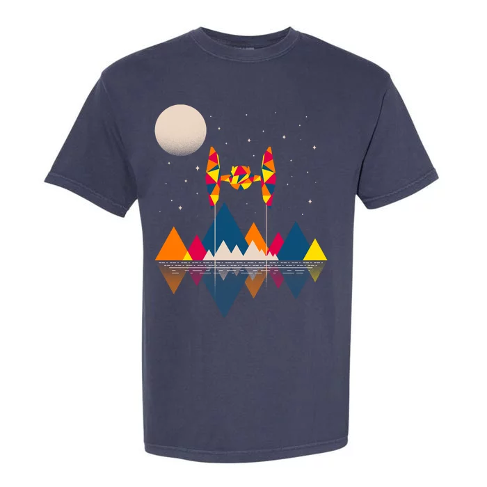 Cool Geometric SciFi Wilderness Garment-Dyed Heavyweight T-Shirt