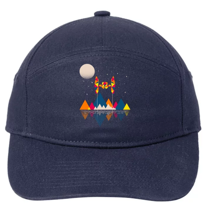 Cool Geometric SciFi Wilderness 7-Panel Snapback Hat