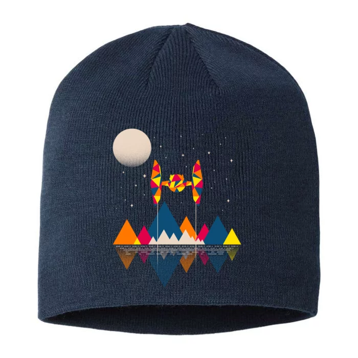 Cool Geometric SciFi Wilderness 8 1/2in Sustainable Knit Beanie