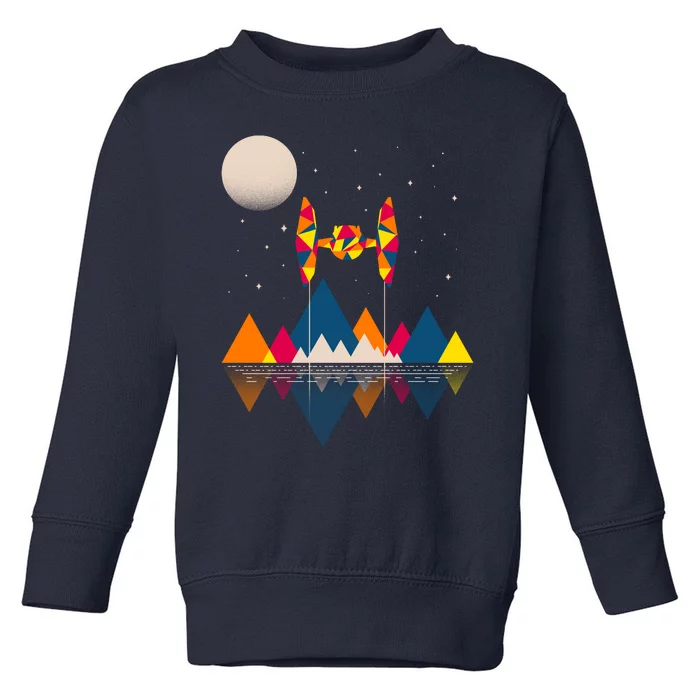 Cool Geometric SciFi Wilderness Toddler Sweatshirt