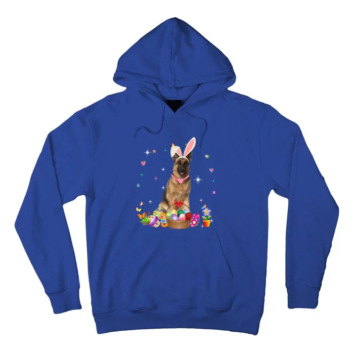 Cute Ger Shepherd Easter Day Bunny Eggs Easter Gift Tall Hoodie