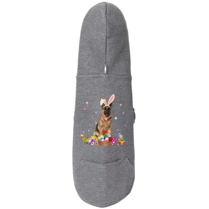 Cute Ger Shepherd Easter Day Bunny Eggs Easter Gift Doggie 3-End Fleece Hoodie