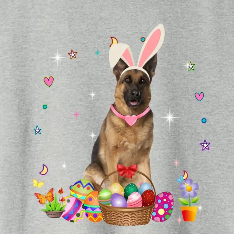 Cute Ger Shepherd Easter Day Bunny Eggs Easter Gift Women's Crop Top Tee