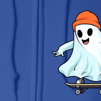 Cute Ghost Skateboard Skateboarding Retro Hippie Halloween Great Gift Full Zip Hoodie