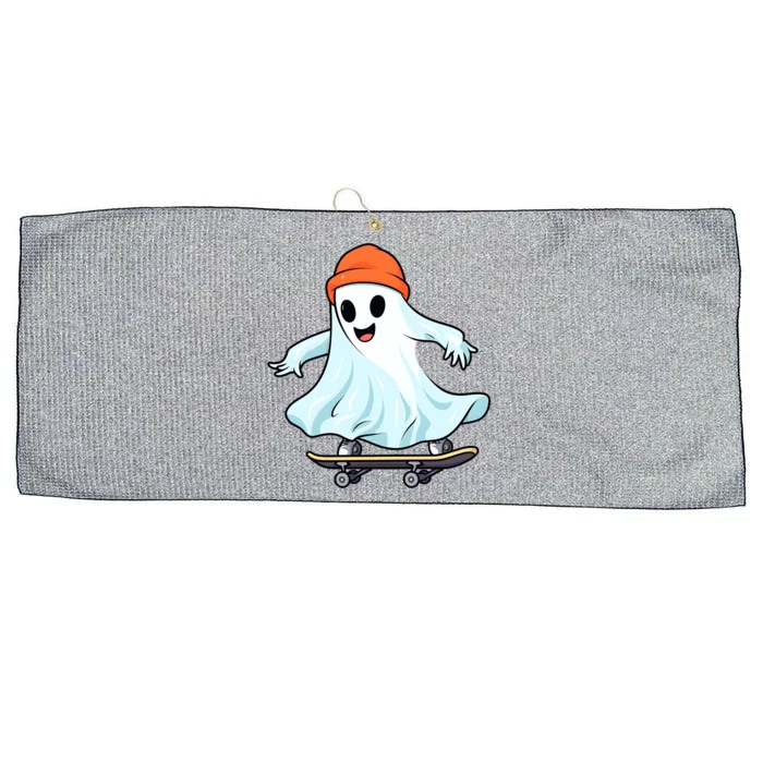 Cute Ghost Skateboard Skateboarding Retro Hippie Halloween Great Gift Large Microfiber Waffle Golf Towel