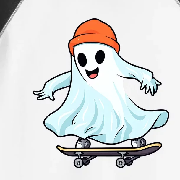 Cute Ghost Skateboard Skateboarding Retro Hippie Halloween Great Gift Toddler Fine Jersey T-Shirt