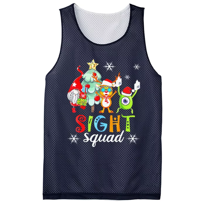 Cute Gnome Sight Squad Christmas Lights Optometrist Optician Mesh Reversible Basketball Jersey Tank