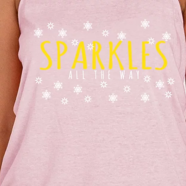 Christmas Gift Sparkles All The Way Cute Gift Women's Knotted Racerback Tank