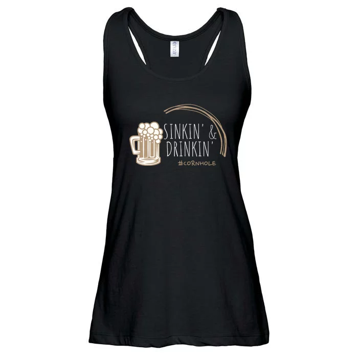 Cornhole Gift Sinkin & Drinkin Ladies Essential Flowy Tank